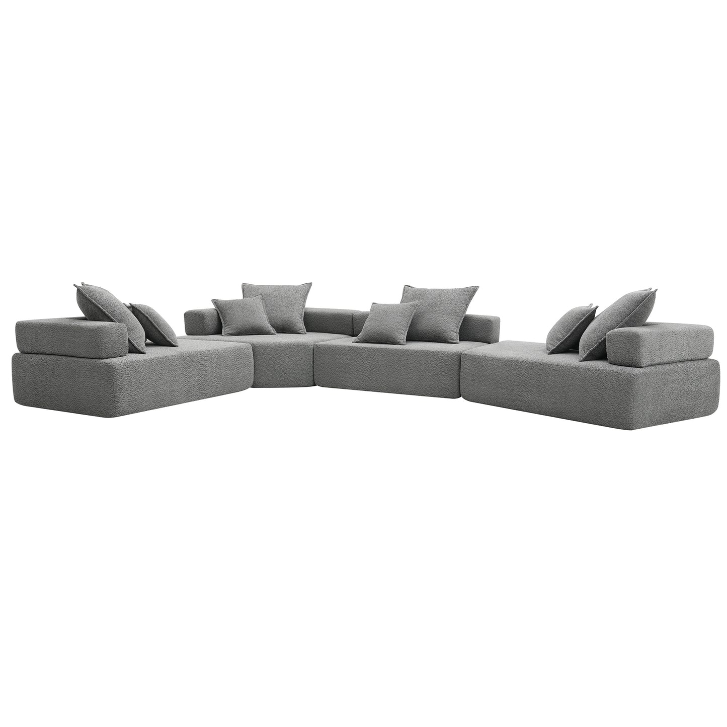 [VIDEO provided][New] 156''Oversized Modular U Shaped Sectional Sofa,Luxury Boucle Floor Couch Set,Convertible Sleeper Couch,Spacious Foam-Filled Sofa Bed for Living Room,4 PC Free Combination,2 Color