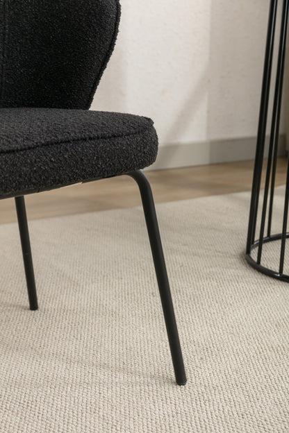 Retro Minimalist Modern Boucle Fabric Dining Chairs