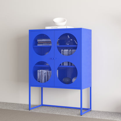 Blue Storage Cabinet with Doors, Modern Blue Accent Cabinet, Free Standing Cabinet, Buffet Sideboards for Bedroom, Kitchen,Home Office