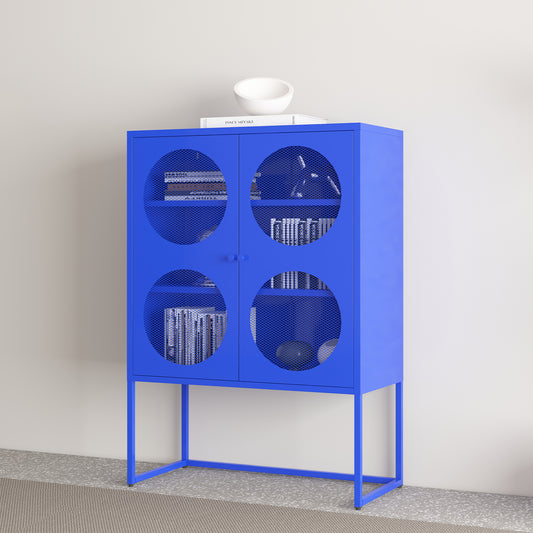 Blue Storage Cabinet with Doors, Modern Blue Accent Cabinet, Free Standing Cabinet, Buffet Sideboards for Bedroom, Kitchen,Home Office