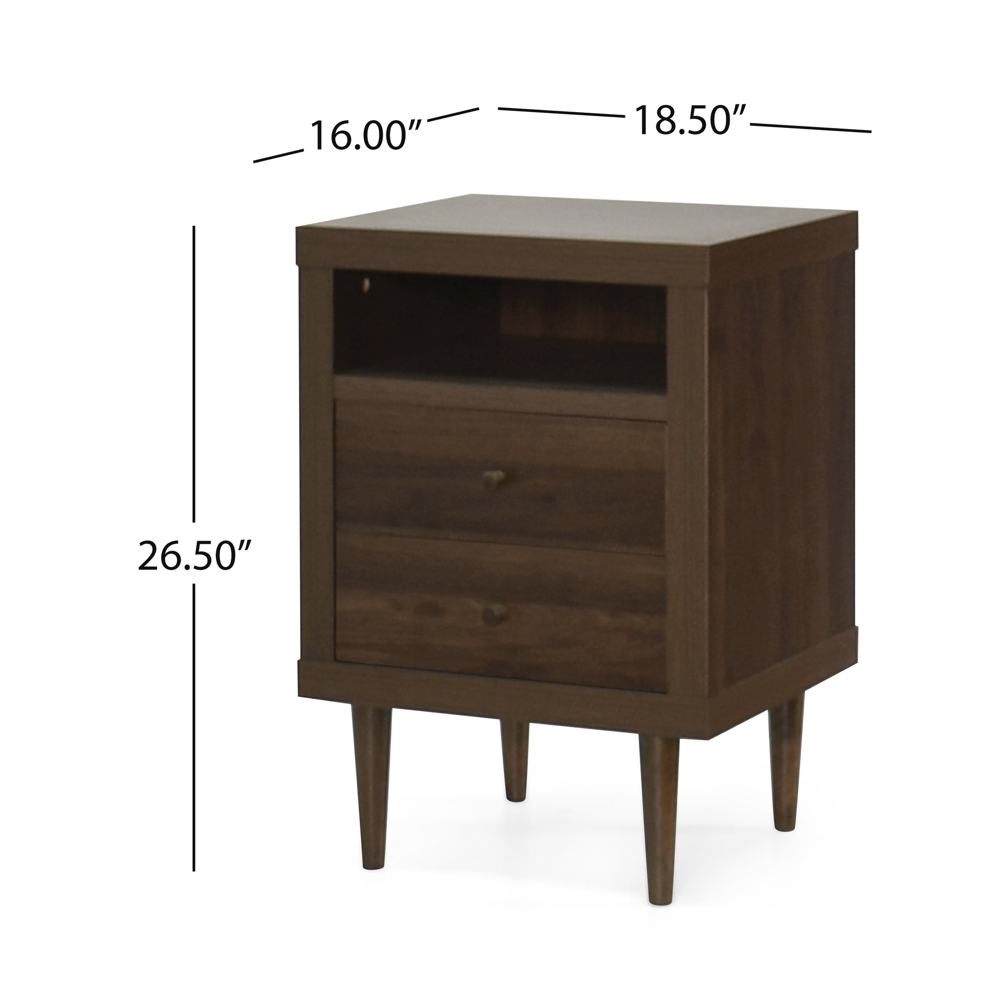 Ashley Modern Nightstand 2-Drawers, Bedside Table