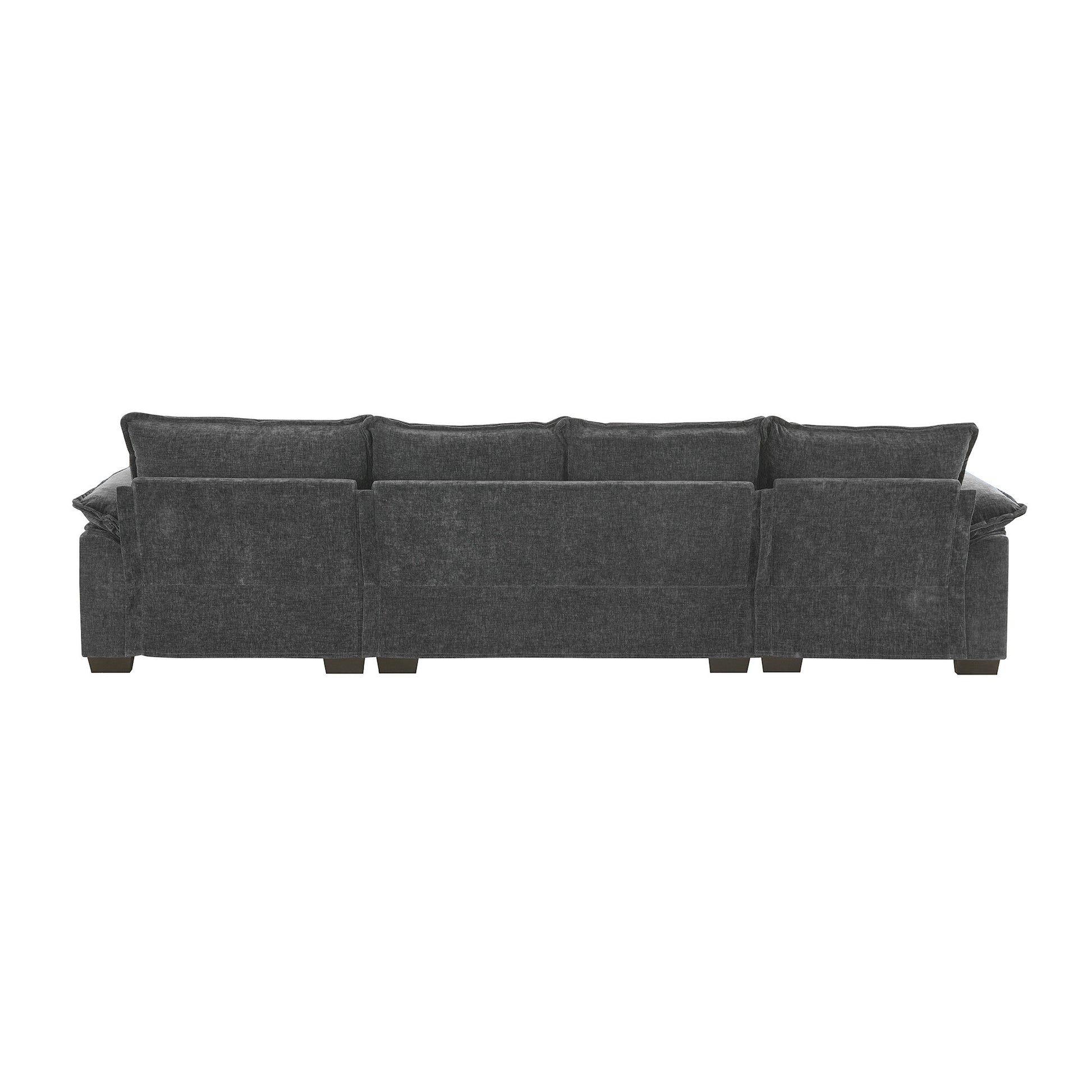 [VIDEO provided][New]118*55" Modern L-shaped Chenille Cloud Sofa with Double Seat Cushions,5-seat Upholstered Indoor Furniture,Sleeper Sofa Couch with Chaise Lounge for Living Room,Apartment,4 Colors