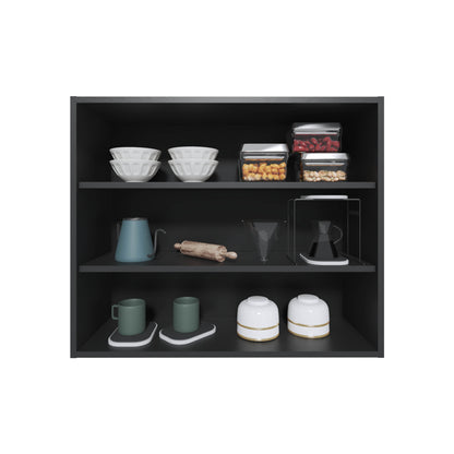 Wally 36" Wide x 30"H 3-Tier Open Wall Cabinet, Wall Shelf, Storage Cabinet, Cube Shelf Bedroom, Office, Living Room, Garage Black