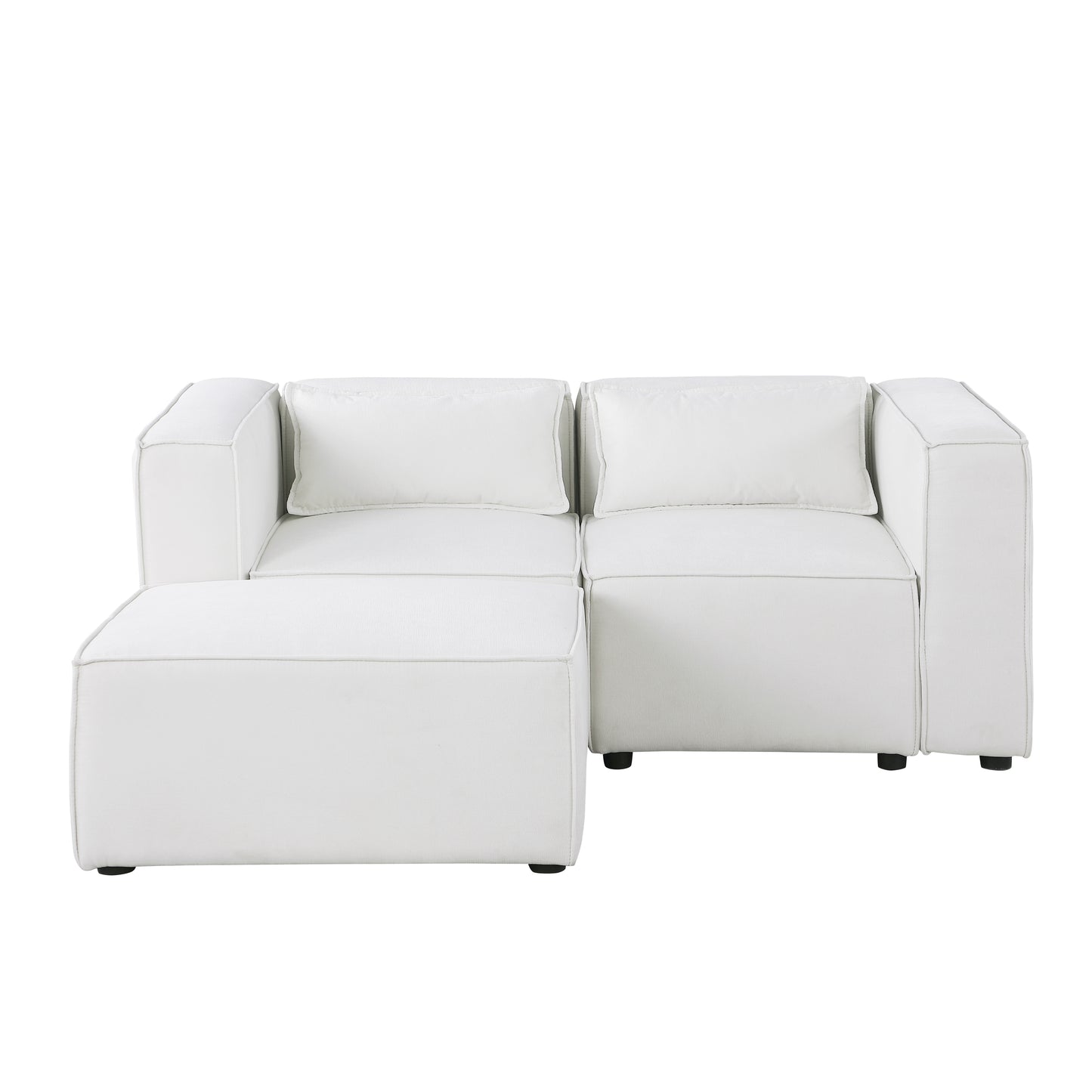 modular sofa  BEIGE chenille fabric,  simple and grand, the seat and back is very soft. this is also a KNOCK DOWN sofa