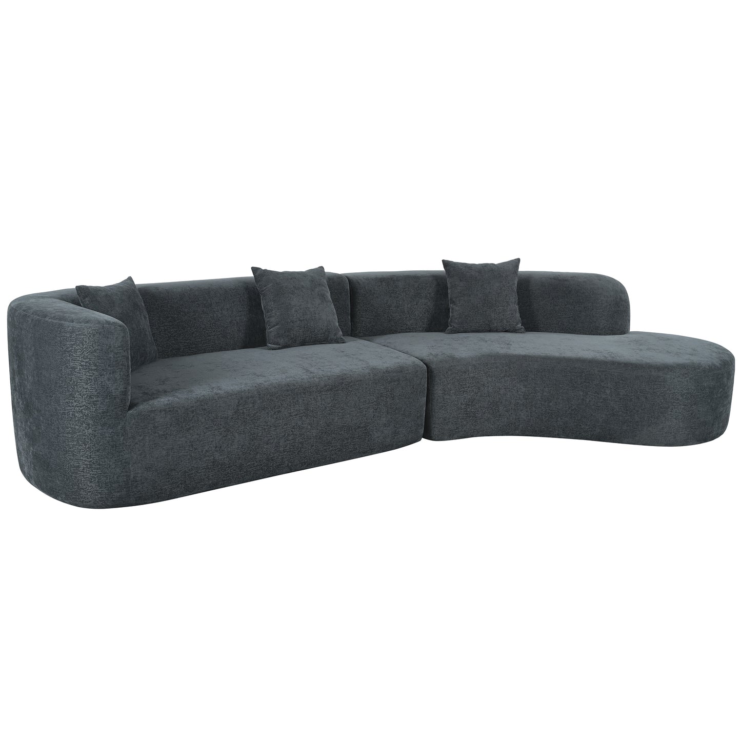 U_Style Modern Large 2-Piece Sectional Sofa with 3 Pillows,for Living Room, Bedroom