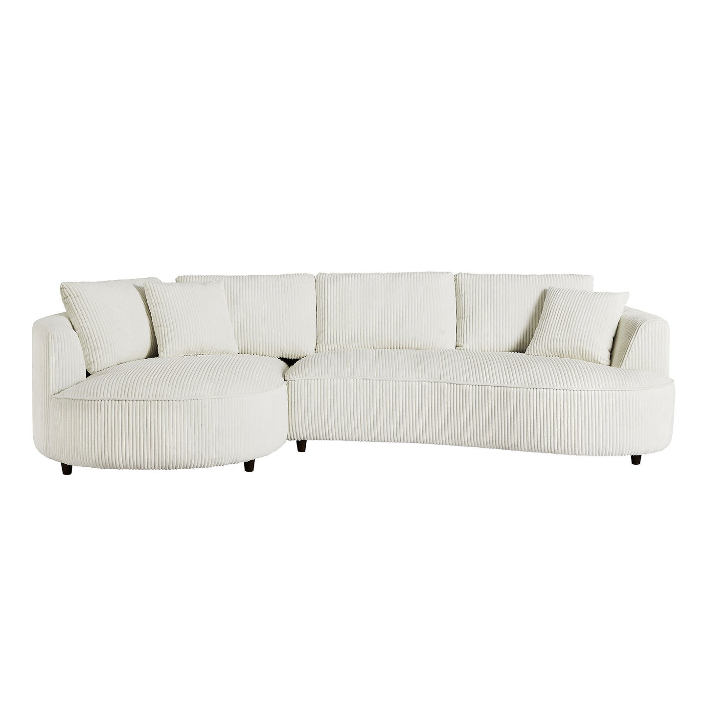 122.04 inch Oversized Sectional Sofa, Modern Couch with Chaise, Comfy Sofa Couch with Left  Facing Chaise, White Corduroy Sofa