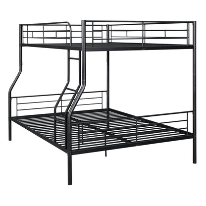 Full XL Over Queen Metal Bunk Bed, Black