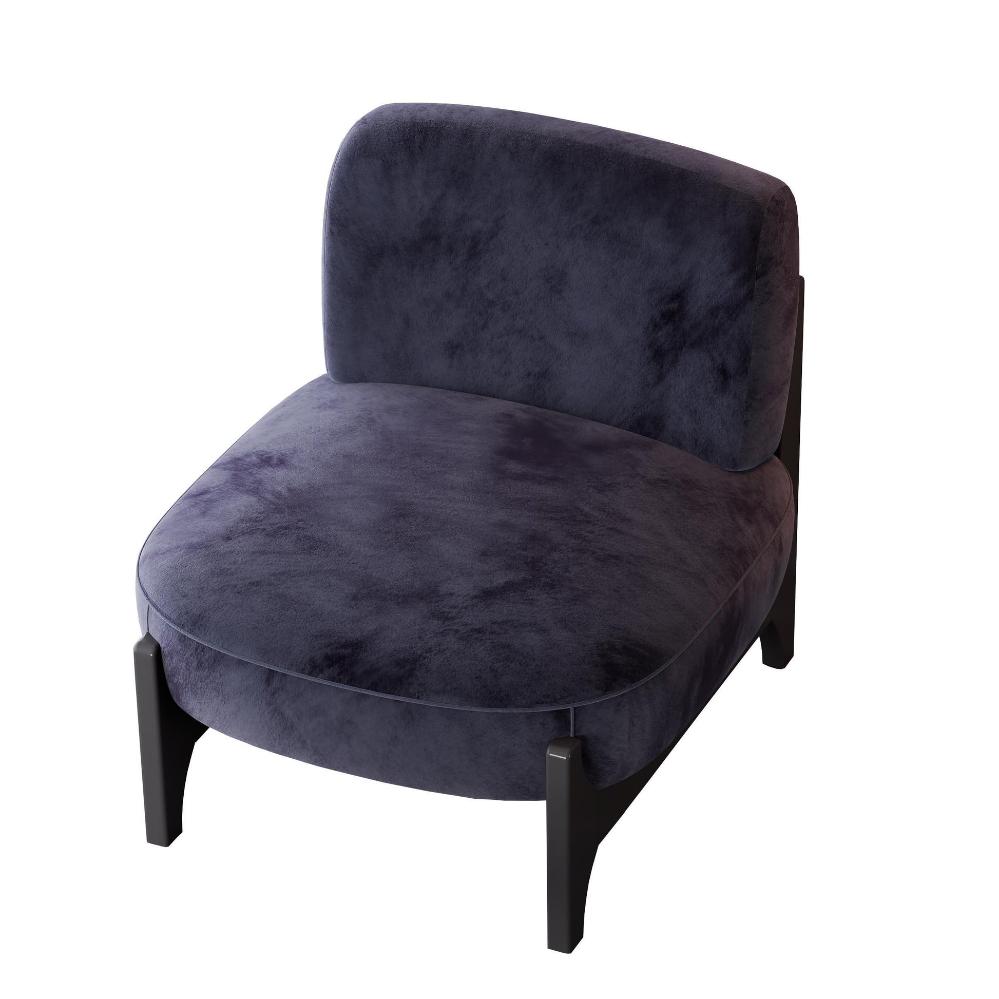 Upholstered Velvet Mid Century Modern Black Accent Chair