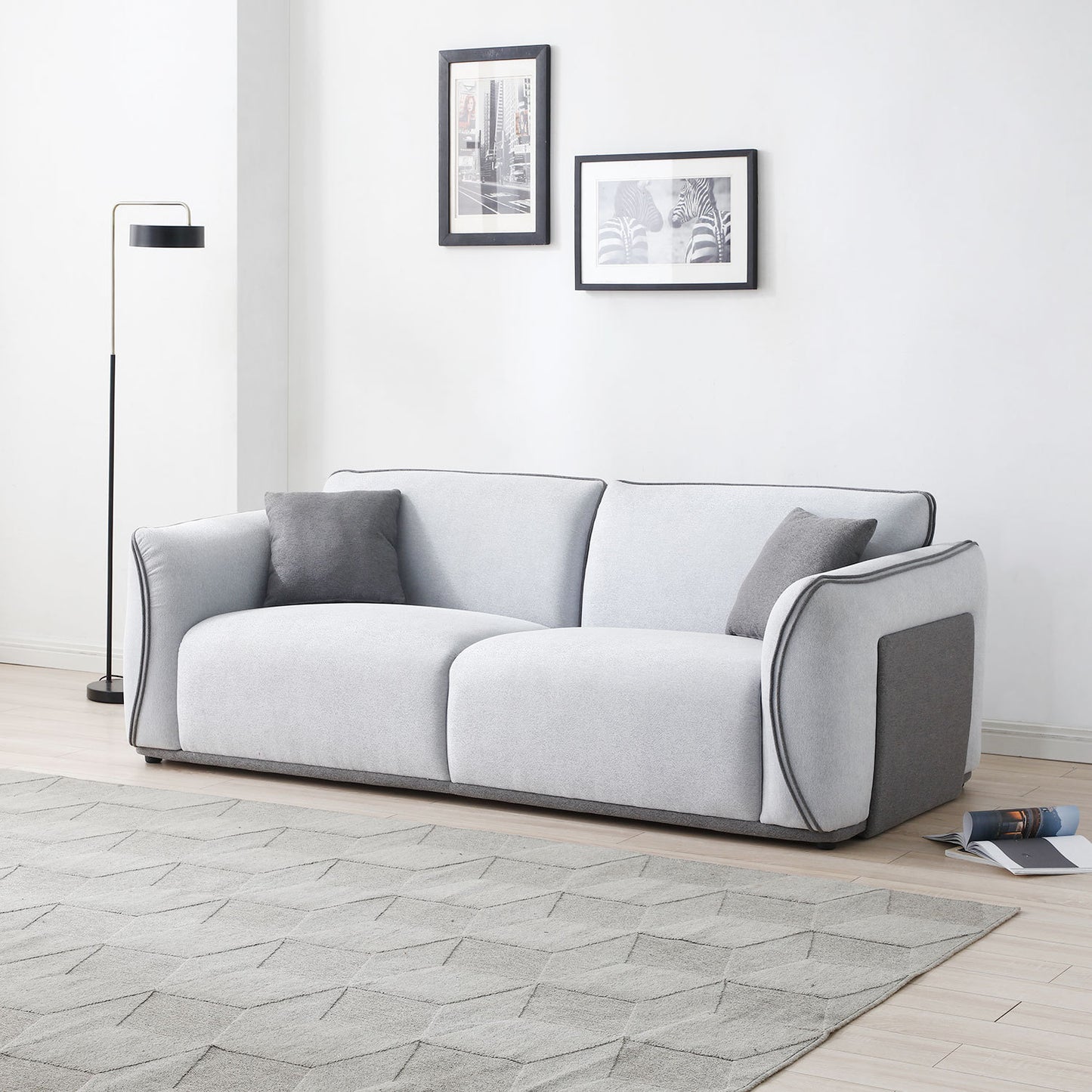 Grey Couch Upholstered Sofa, Modern Sofa for Living Room, Couch for Small Spaces.