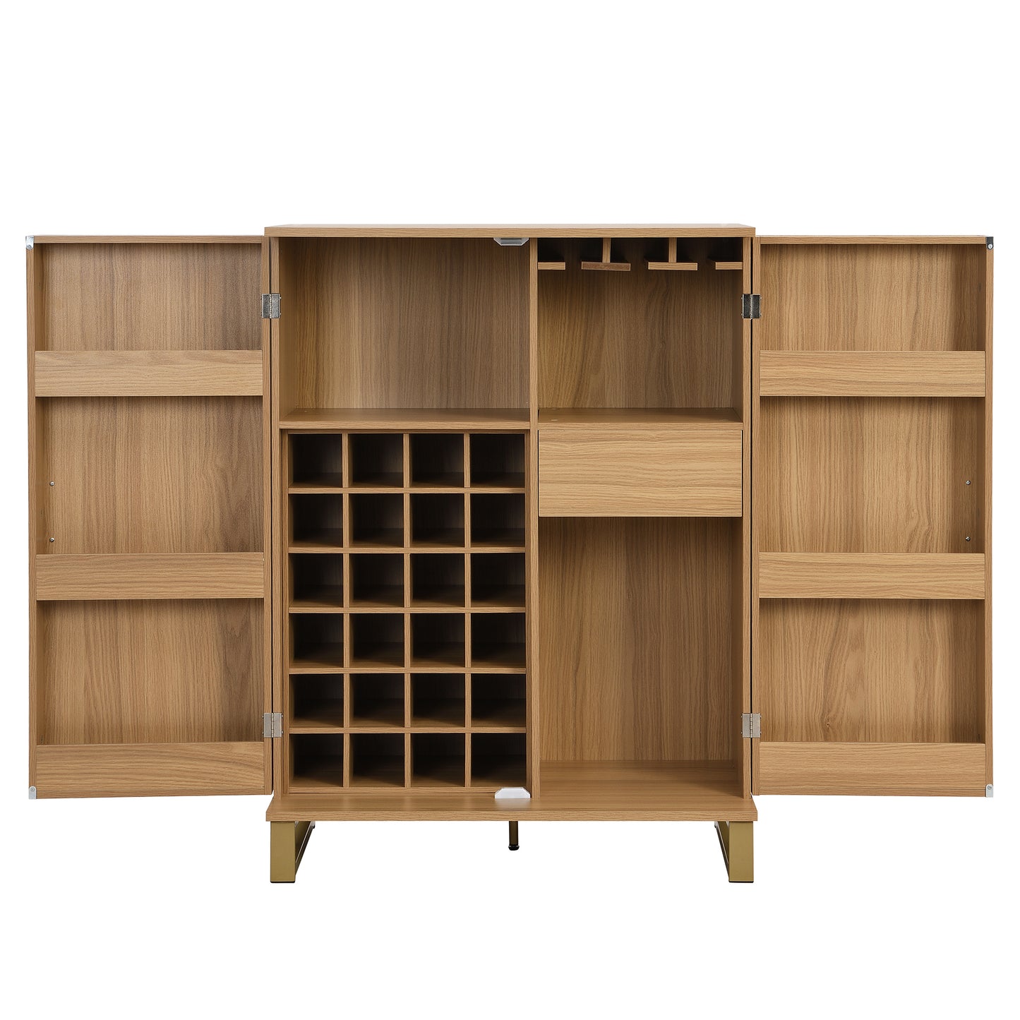 42.5" Modern Home Bar Cabinet Carved Wine Cabinet with Storage