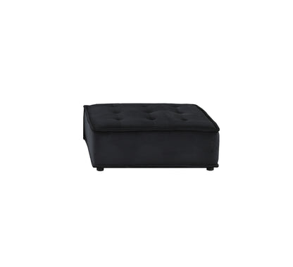 Anna 160" Black Velvet 4-Seater Modular Sofa