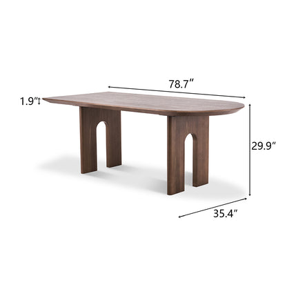 Mid-Century Walnut Dining Table 78.7 × 35.4 × 29.9inch