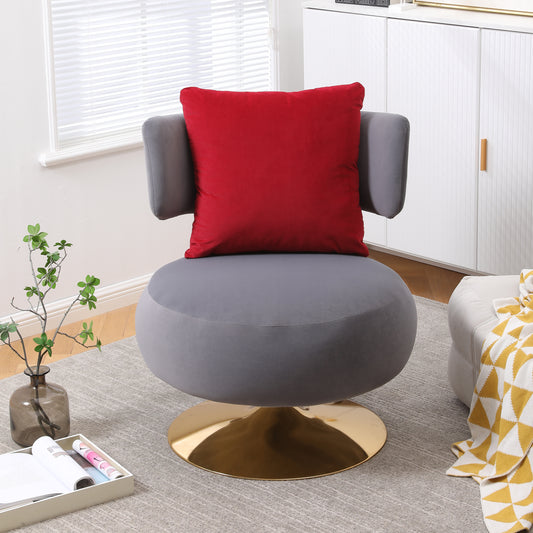 Swivel Accent Chair Armchair, Round Barrel Chair in Fabric for Living Room Bedroom