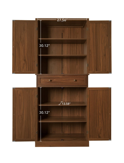 4 Door Cabinet with 1 Drawer, with 4 Adjustable Inner Shelves, Storage Cabinet - Groovy Boardz