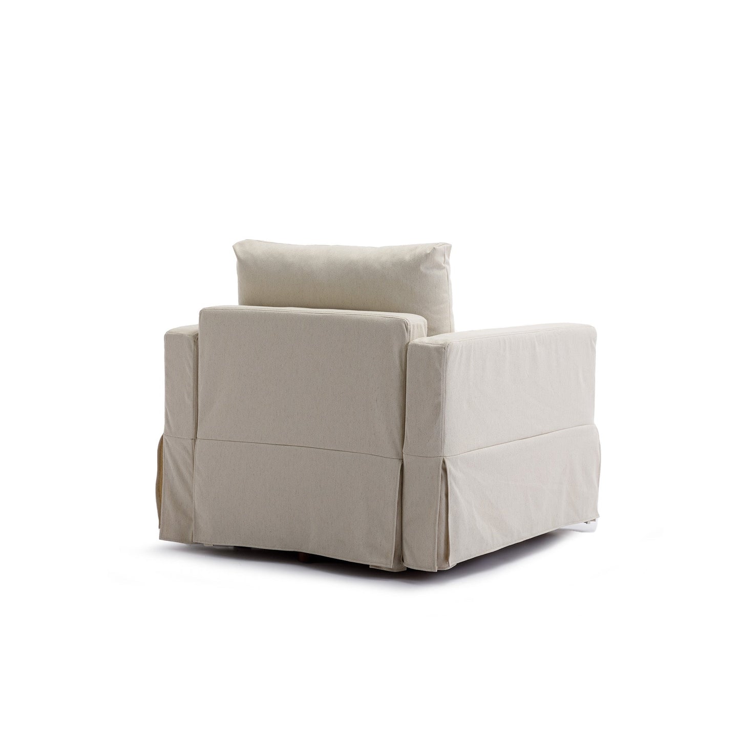 4 Seat Module Sectional Sofa Couch With 1 Ottoman,Seat Cushion and Back Cushion Removable and Washable,Cream - Groovy Boardz