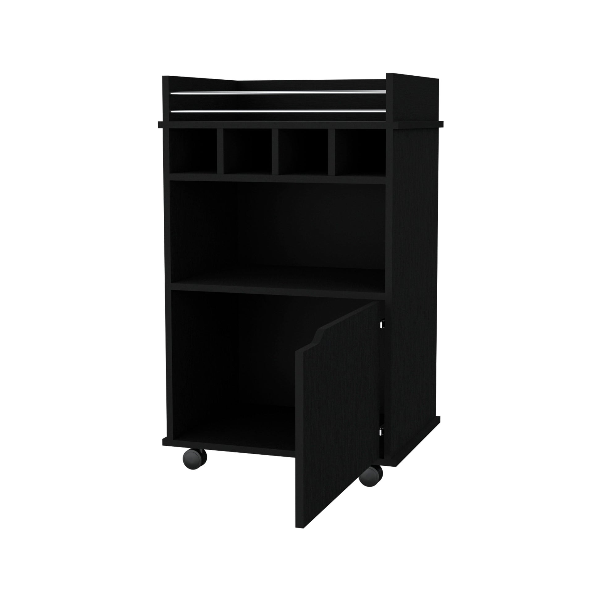 Hannah Black 1-Door Bar Cart