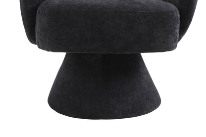 Swivel Accent Chair Armchair, Round Barrel Chair in Fabric for Living Room Bedroom(Black)