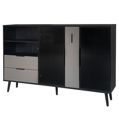 U_STYLE   Featured Two-door Storage Cabinet with Two Drawers and Metal Handles, Suitable for Corridors, Entrances, Living rooms.