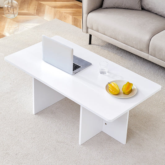 A modern and practical white coffee table. The coffee table is made of medium density fiberboard material, Suitable for living room, bedroom, and study. CT-2O