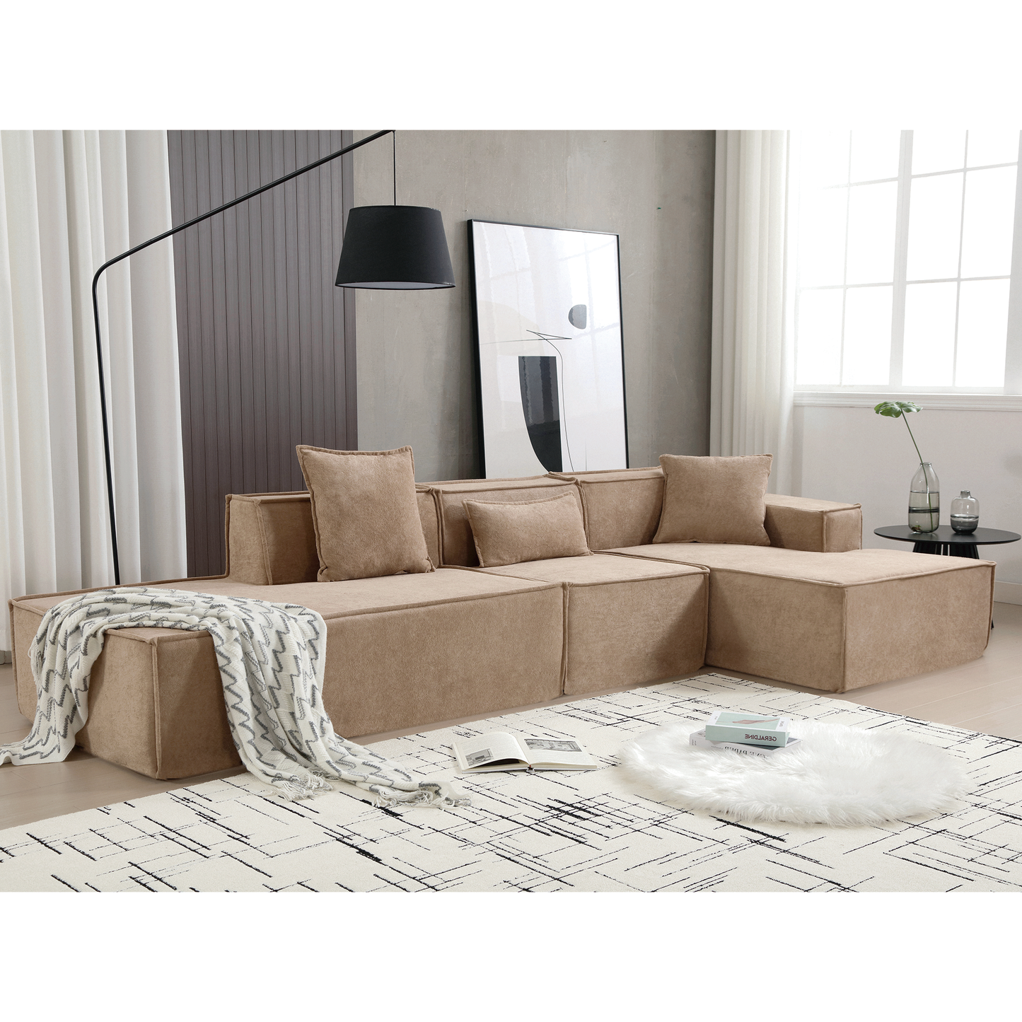 Modular Cloud Sofa Sectional, Free Combination, L-shaped