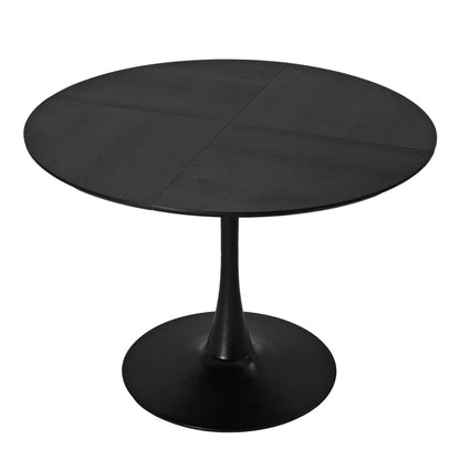 42.13"Modern Round Dining Table,Four Patchwork Tabletops with Black Solid Wood Veneer Table Top,Metal Base Dining Table, End Table Leisure Coffee Table - Groovy Boardz