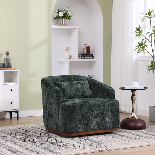 COOLMORE Swivel Barrel Chair, Comfy Round Accent Sofa Chair for Living Room, 360 Degree Swivel Barrel Club Chair, Leisure Arm Chair for Nursery, Hotel, Bedroom, Office, Lounge (Emerald Boucle)