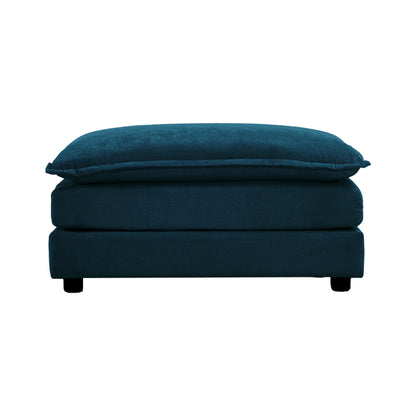 Chenille Fabric Ottomans Footrest to Combine with 2 Seater Sofa, 3 Seater Sofa and 4 Seater Sofa, Blue Chenille