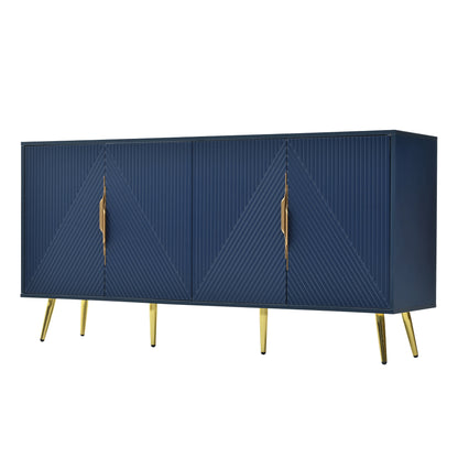 U_STYLE Stylish Sideboard with Wave Geometric Design, Conical Legs, Adjustable, Suitable for Study, Entryway and Living Room