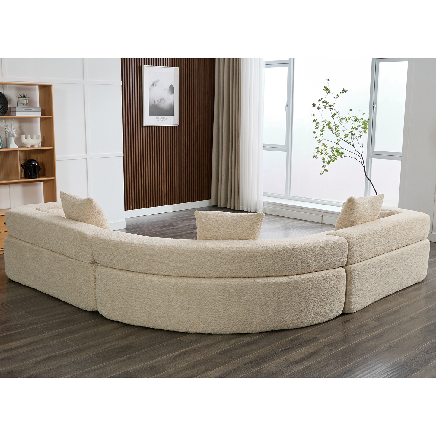 Henry Khaki Oversized Modern Modular Curved Sofa