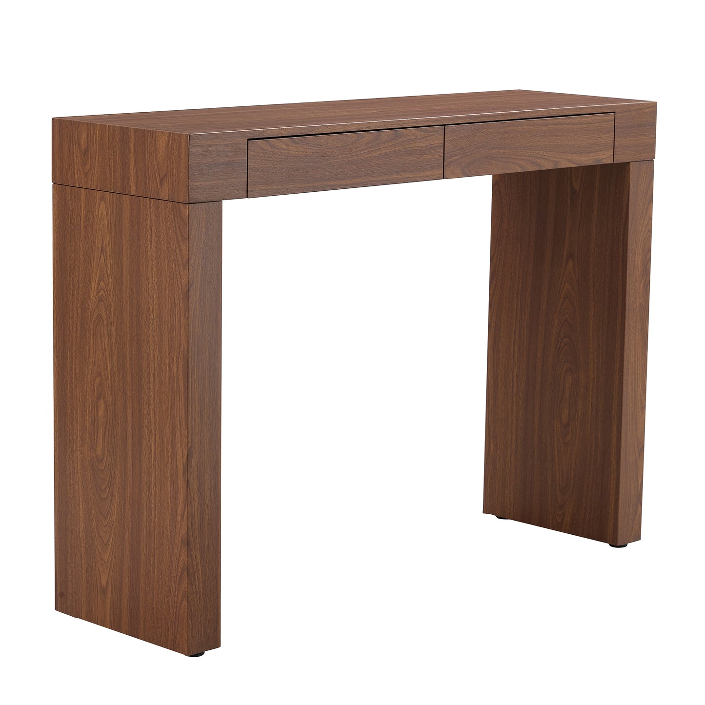 Elegant Dark Wood Grain Bar Table-50 Inches Long, a Practical Choice for Modern Homes.Dark Wood Grain Texture Sticker,Equipped With Two Drawers.Serving As A Bar Table Or A Desk.