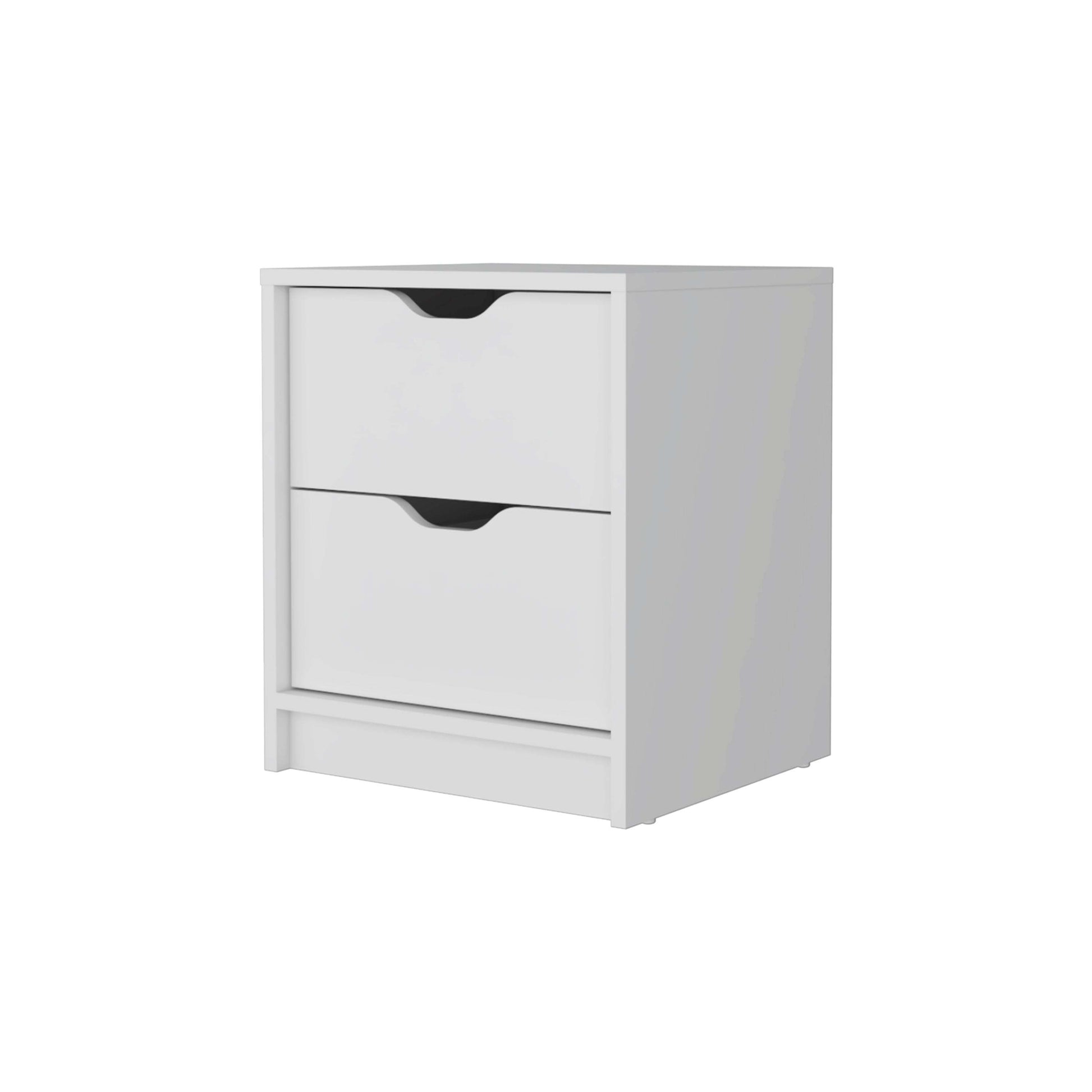 Logan White 2-Drawer Nightstand