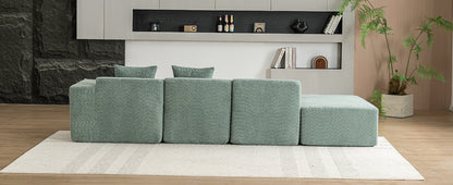 116.5" Sectional Sofa Full-compressed Sofa Couch Free-combined Sofa for Living Room, Green