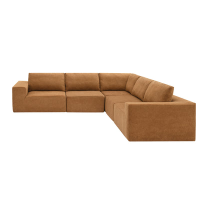 [VIDEO provided] [New]116*116" Modular L Shaped Sectional Sofa,Luxury Floor Couch Set,Upholstered Indoor Furniture,Foam-Filled Sleeper Sofa Bed for Living Room,Bedroom,5 PC Free Combination,3 Colors