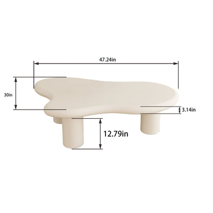 47 Inch Cloud Shaped Coffee Table for Living Room - Groovy Boardz