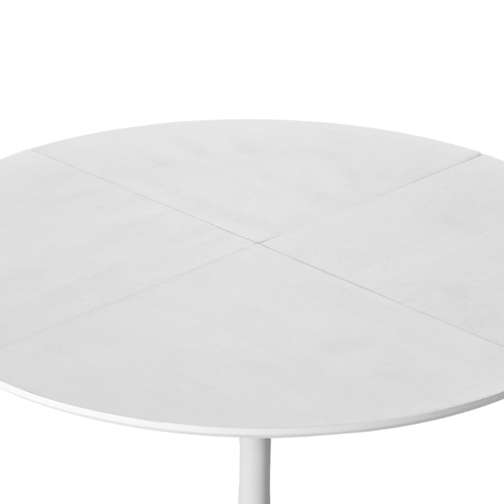 47.24"Modern Round Dining Table,Four Patchwork Tabletops with White Color Solid Wood Grain Table Top,Metal Base Dining Table, End Table Leisure Coffee Table - Groovy Boardz