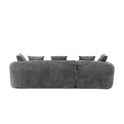 COOLMORE Boucle Sofa 3 Seater for Living Room Oversized Comfy Sofa L-Shape Sofa Couch with Chaise Home Furniture Sleeper Sectional Sofa for Apartment, Office Left Hand Facing (Gray)