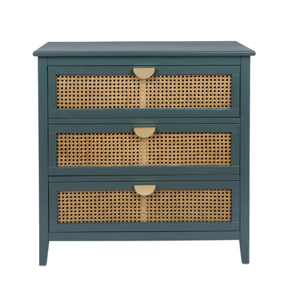 3 Drawer Cabinet,Natural rattan,American Furniture,Suitable for bedroom, living room, study