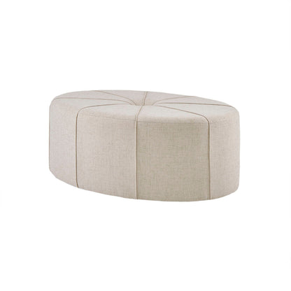 48" Ottoman,Polyester Fabric Large Cocktail Ottoman Modern Style For Living Room, Cream - Groovy Boardz