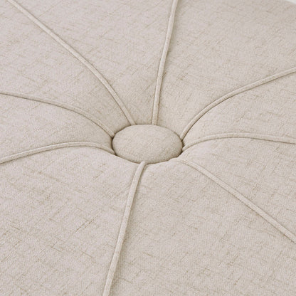 48" Ottoman,Polyester Fabric Large Cocktail Ottoman Modern Style For Living Room, Cream - Groovy Boardz