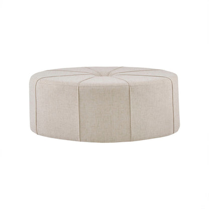 48" Ottoman,Polyester Fabric Large Cocktail Ottoman Modern Style For Living Room, Cream - Groovy Boardz