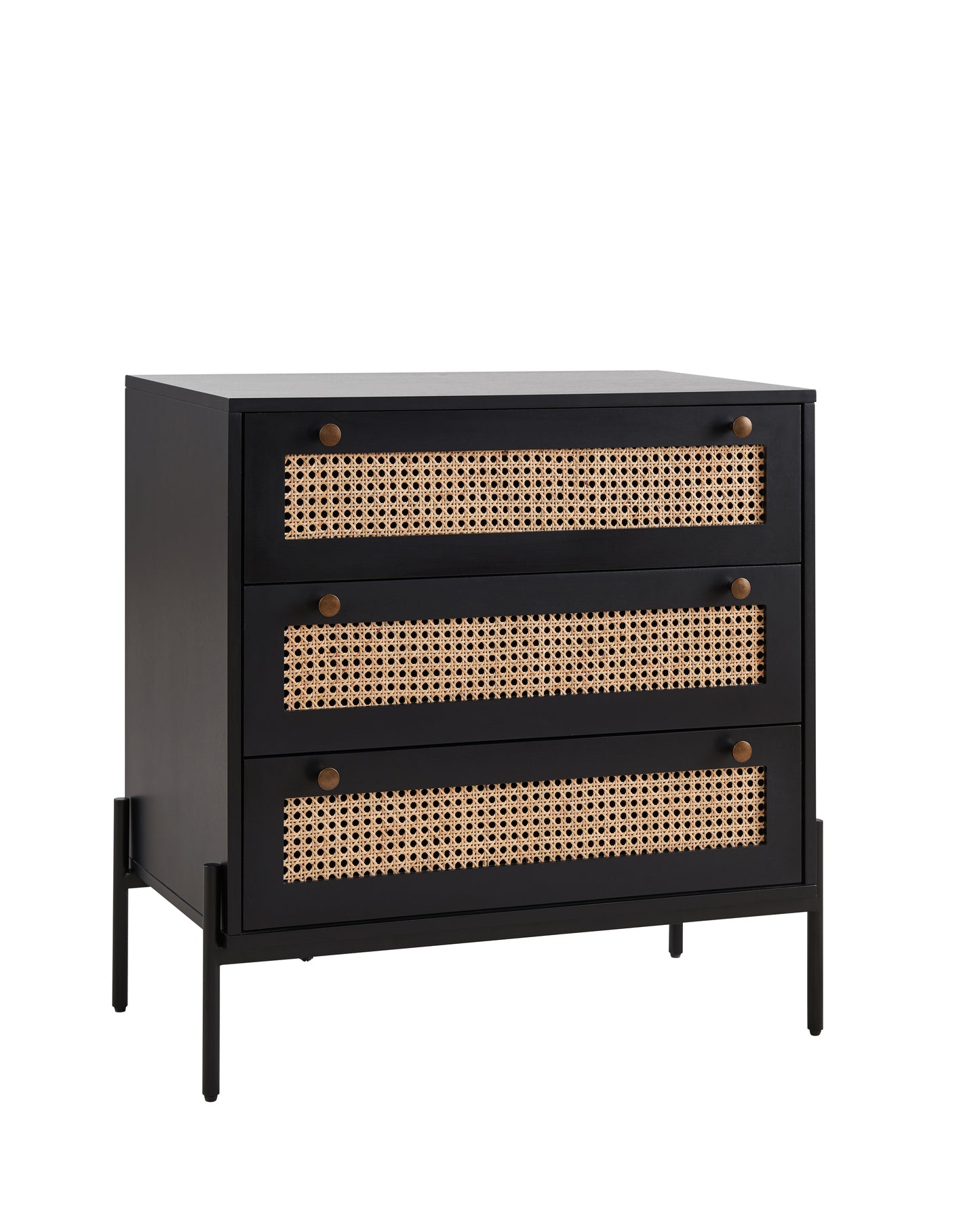 Yara Rattan Mid Century Modern Nightstand, Bedside Table