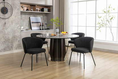 Retro Minimalist Modern Boucle Fabric Dining Chairs