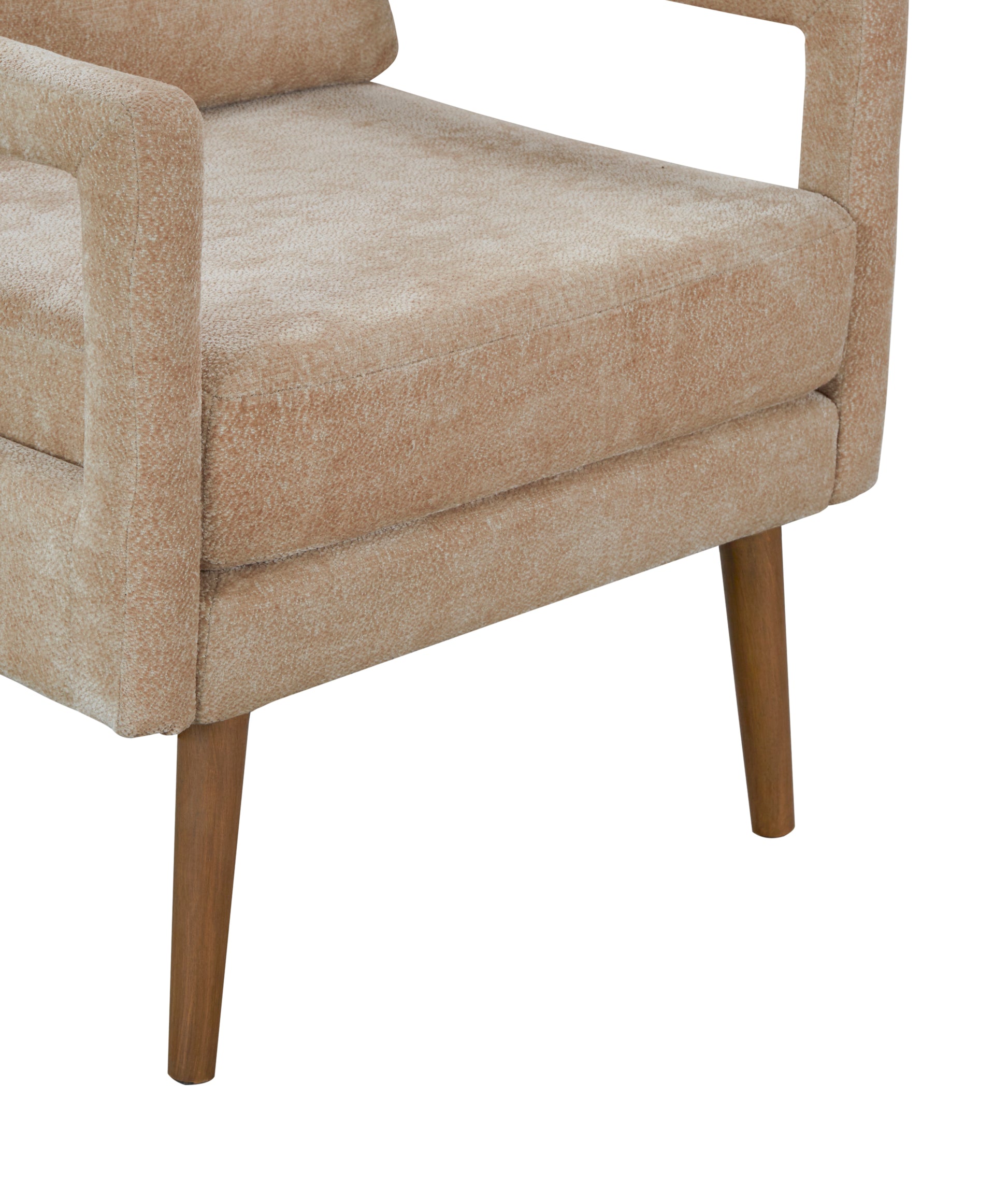 Mid-Century Armchair , Accent Chair with Chenille Armrest & Soft Cushion for Living Room, Bedroom, Home Office, Study, Beige