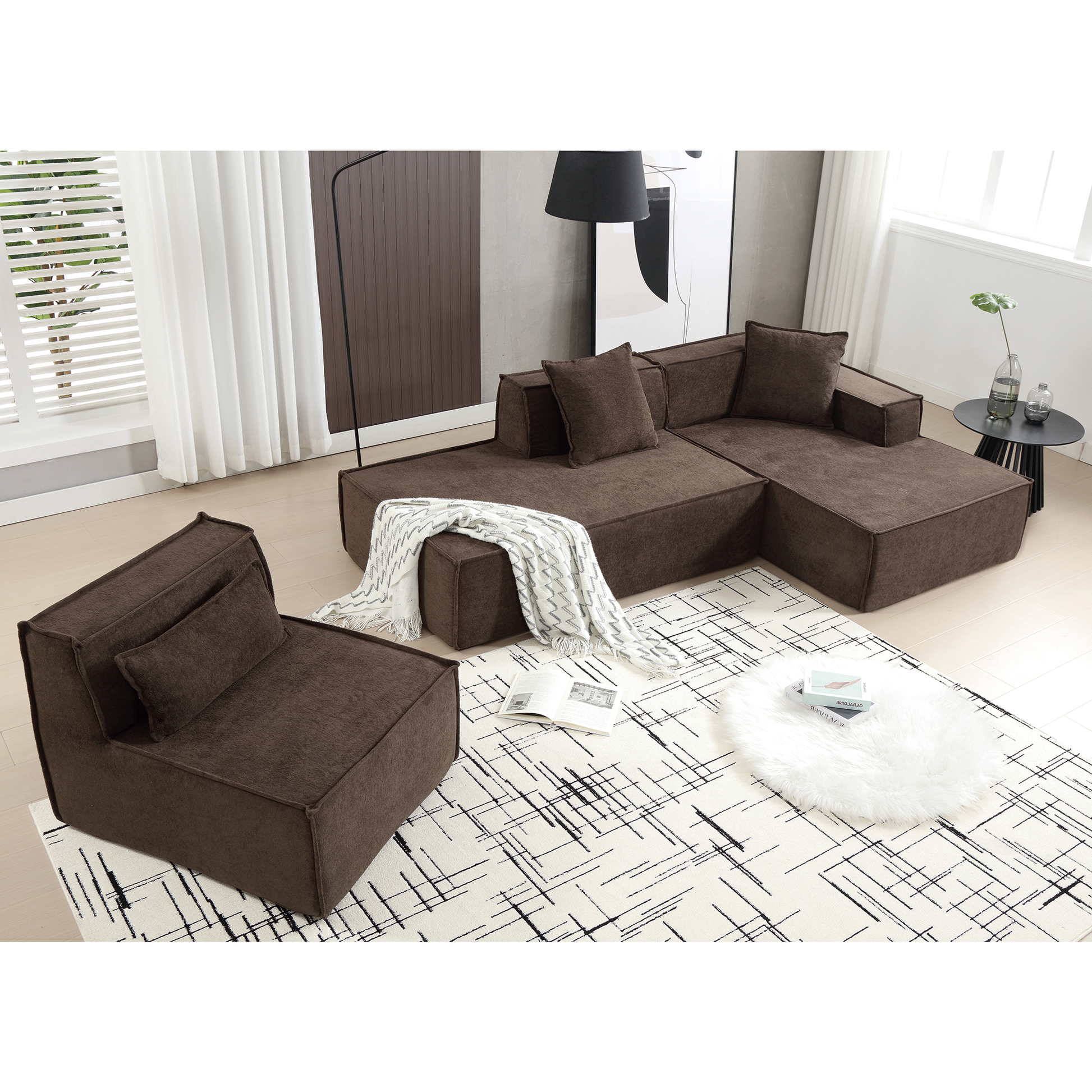 Modular Cloud Sofa Sectional, Free Combination, L-shaped