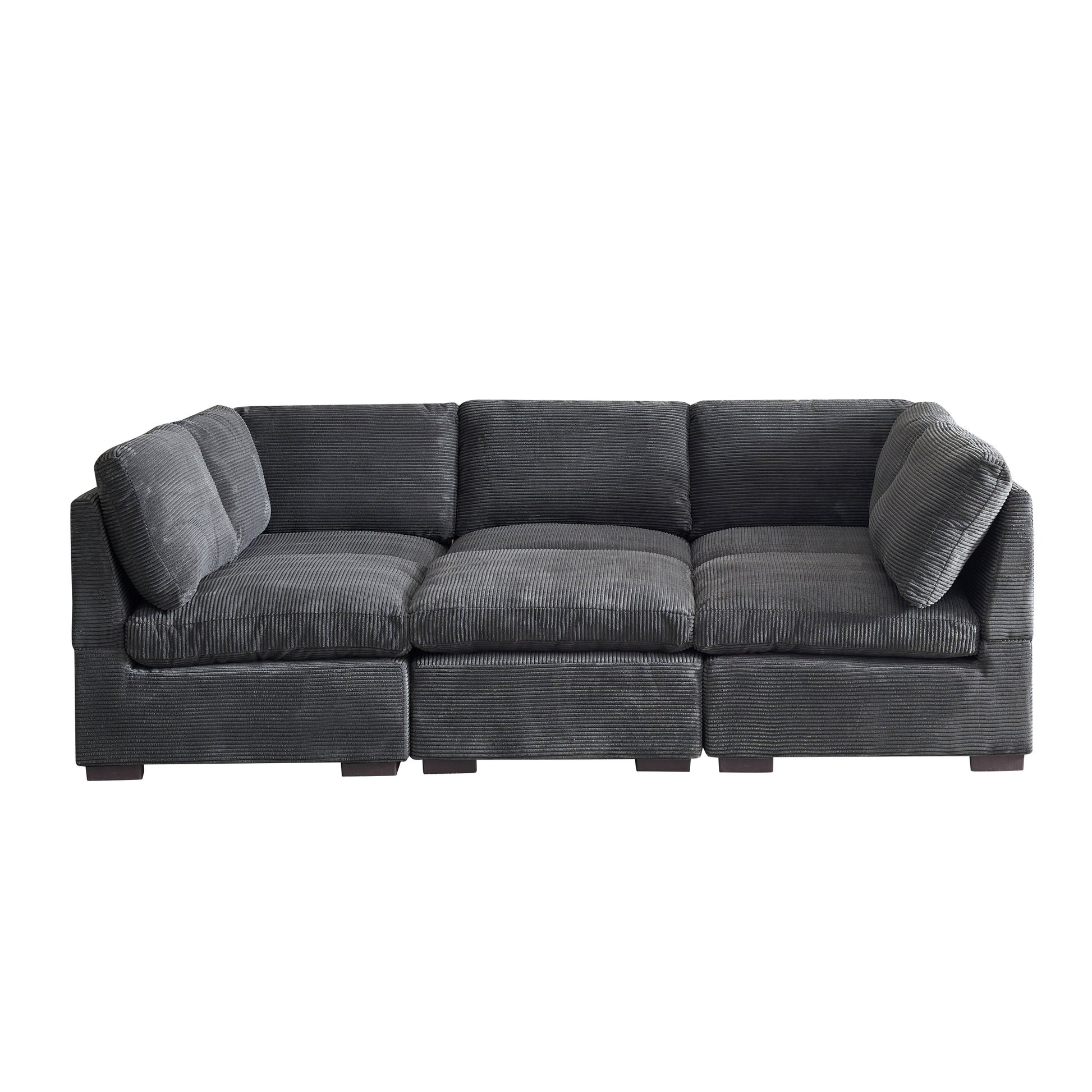 Convertible Modern Luxury Sectional Sofa Couch for Living Room Quality Corduroy Upholstery Modular Sofa Dark Grey