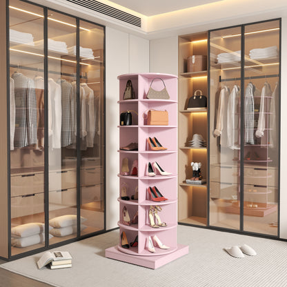 new 360 pink rotating shoe cabinet with 7 layers can accommodate up to 28 Paris shoes