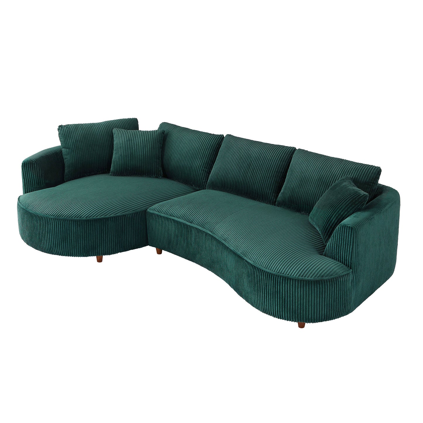 122.04 inch Oversized Sectional Sofa, Modern Couch with Chaise, Comfy Sofa Couch with Left  Facing Chaise,Corduroy Sofa Green