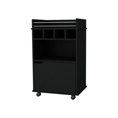 Hannah Black 1-Door Bar Cart