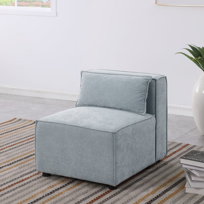 modular sofa Grayish blue  chenille fabric,  simple and grand, the seat and back is very soft. this is also a KNOCK DOWN sofa