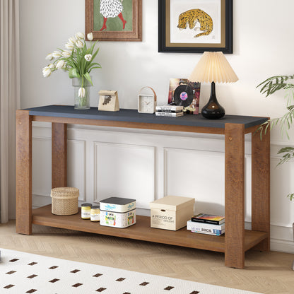 U_STYLE Distinctive Features of a Minimalist Console Table with Bottom Shelf and Four Legs, Suitable for Entryway, Hallway, Living Room, Foyer, Corridor